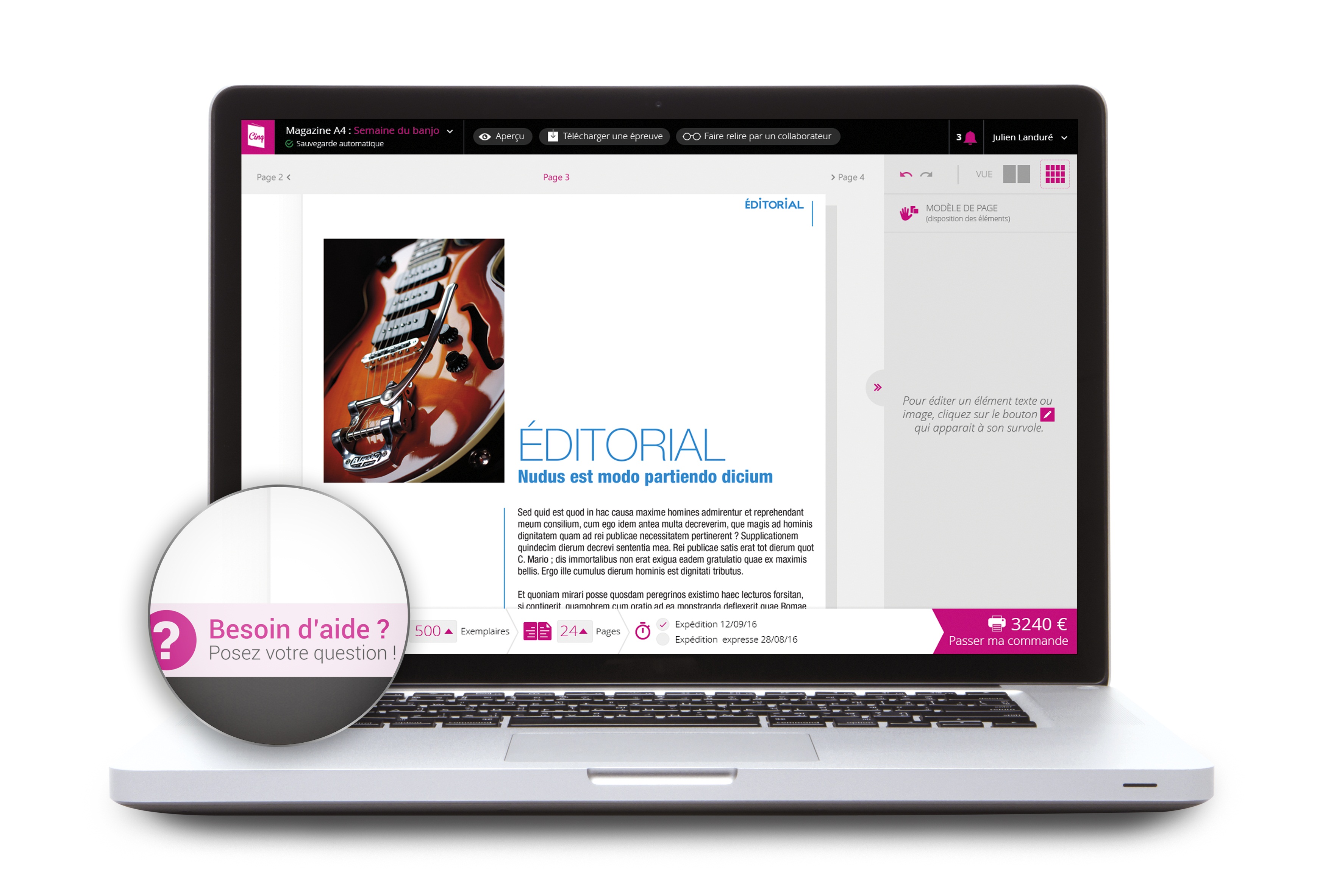 Cinquième de Couv solution made in France pour concevoir online des supports de communication