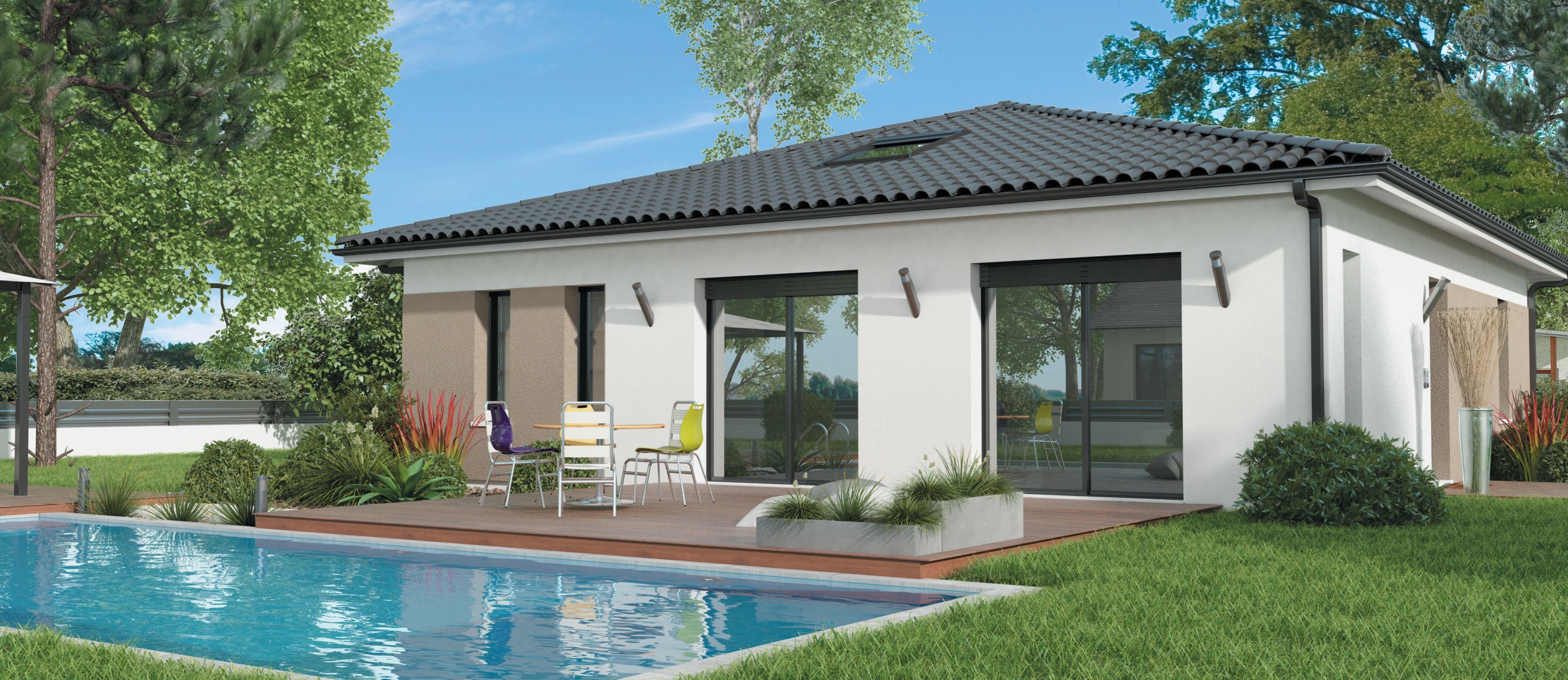 maison verte construction horizontale