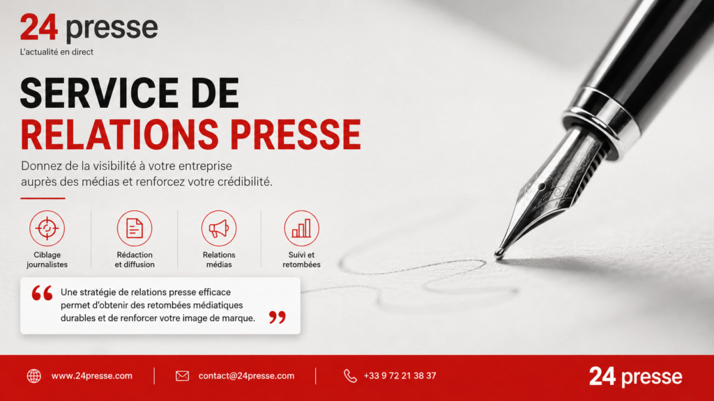 Stylo-plume illustrant un service de relations presse destiné aux entreprises