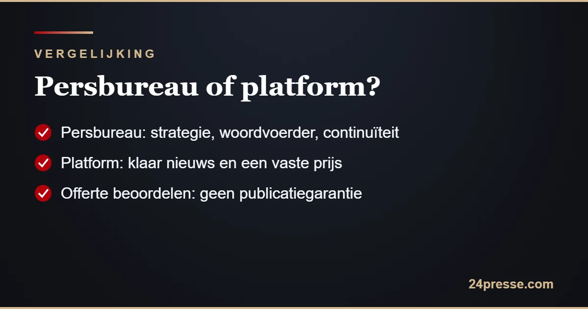 Persbureau of platform: wat u mag verwachten, in drie punten