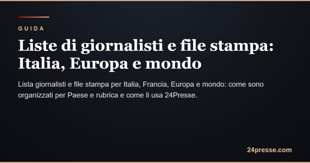 Liste di giornalisti: Italia, Europa e mondo