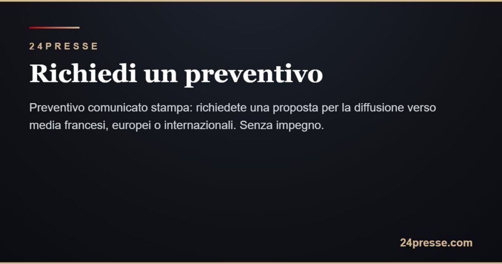 Richiesta di preventivo per un comunicato stampa