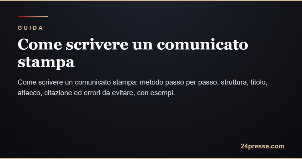 Come scrivere un comunicato stampa