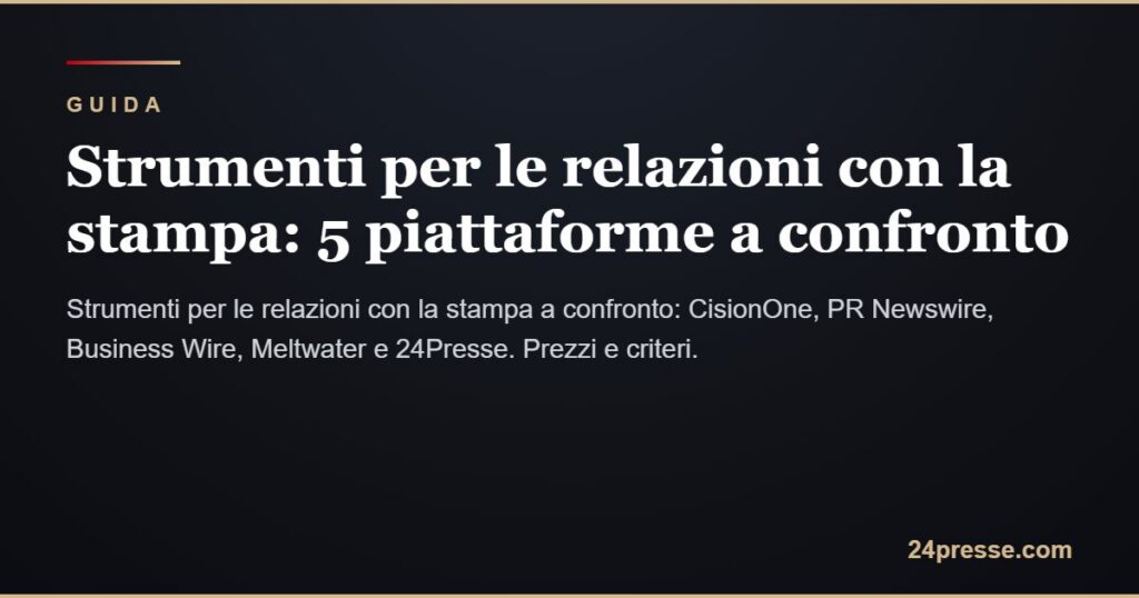 Strumenti per le relazioni stampa: 5 piattaforme a confronto