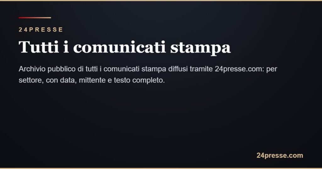 Tutti i comunicati stampa
